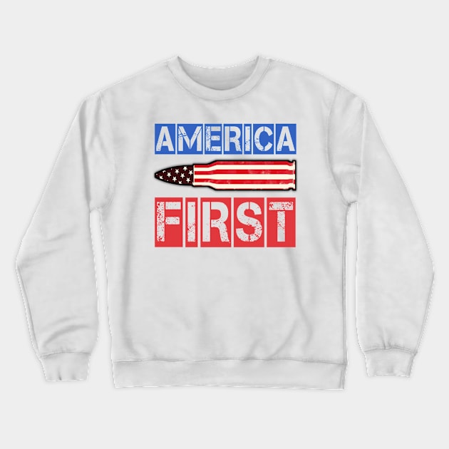 America First Crewneck Sweatshirt by DZCHIBA